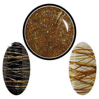 Spider/Geometric Line Art Gel Metallic Gold